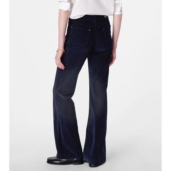Vanessa Bruno Dompay Flare Pants in Navy Blue Corduroy Size 36/ US 4 - Picture 2 of 7